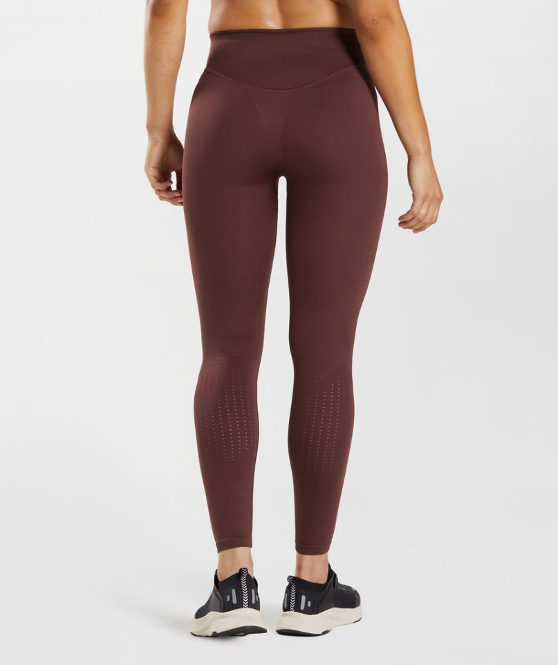 Women's Gymshark Sweat Seamless Sculpt Leggings Burgundy | NZ 9YIEPJ